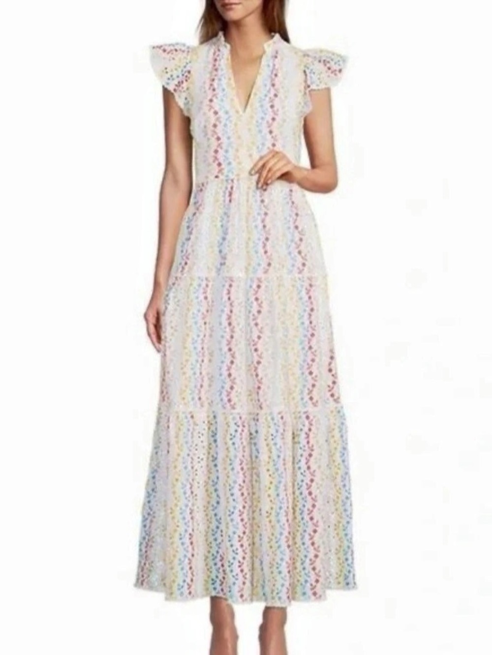 Antonio Melani x Kimberly Whitman Embroidered V-neck Maxi Dress